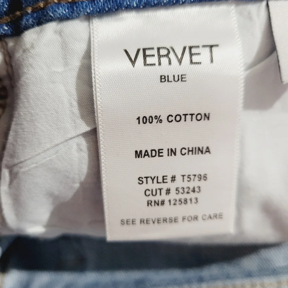 VERVET Women's Denim Jean Light Wash Shorts Distressed 100% Cotton Size Small - Picture 9 of 12